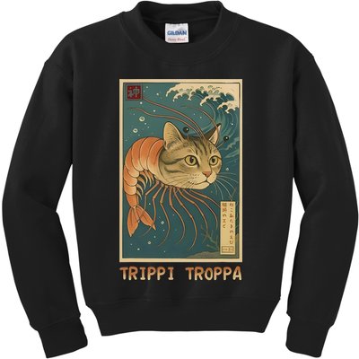 Trippi Troppa Funny Italian Brainrot Meme Japanese Kids Sweatshirt