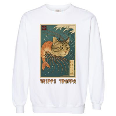 Trippi Troppa Funny Italian Brainrot Meme Japanese Garment-Dyed Sweatshirt