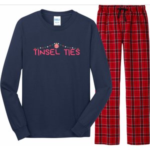 Tinsel Ties Funny Jingle Balls , Merry Christmas Long Sleeve Pajama Set