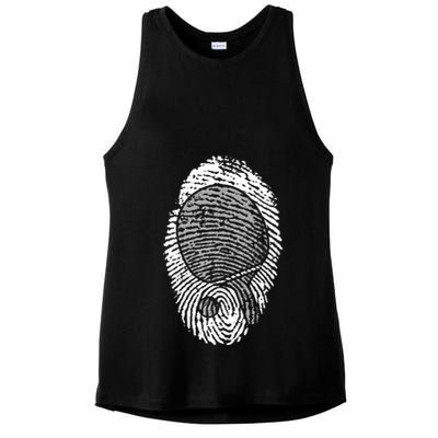 Table Tennis Fingerprint Ping Pong Table Tennis Player Ladies PosiCharge Tri-Blend Wicking Tank
