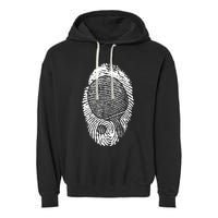 Table Tennis Fingerprint Ping Pong Table Tennis Player Garment-Dyed Fleece Hoodie