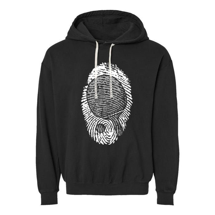 Table Tennis Fingerprint Ping Pong Table Tennis Player Garment-Dyed Fleece Hoodie