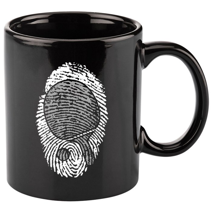 Table Tennis Fingerprint Ping Pong Table Tennis Player 11oz C Handle Ceramic Mug