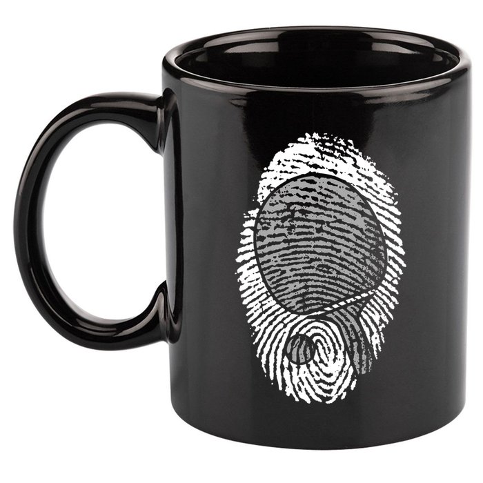 Table Tennis Fingerprint Ping Pong Table Tennis Player 11oz C Handle Ceramic Mug