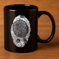 Table Tennis Fingerprint Ping Pong Table Tennis Player 11oz C Handle Ceramic Mug
