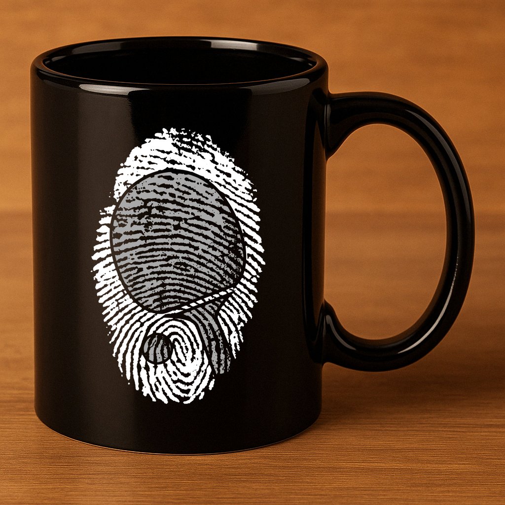 Table Tennis Fingerprint Ping Pong Table Tennis Player 11oz C Handle Ceramic Mug