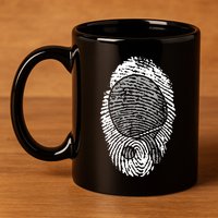 Table Tennis Fingerprint Ping Pong Table Tennis Player 11oz C Handle Ceramic Mug