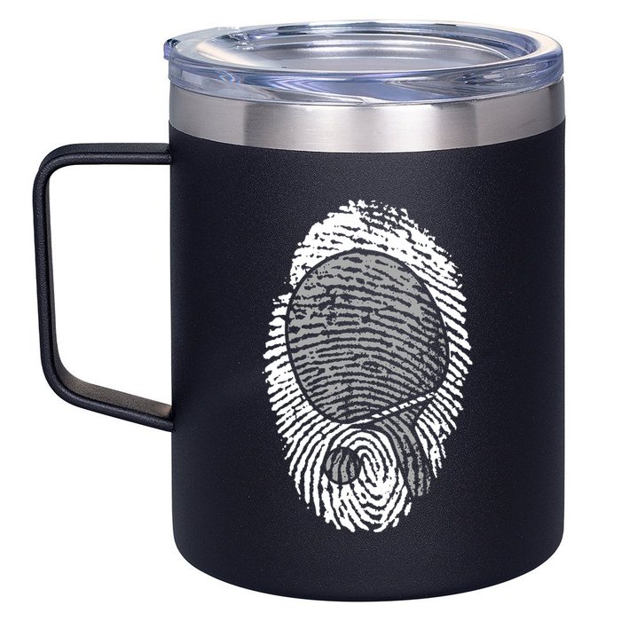Table Tennis Fingerprint Ping Pong Table Tennis Player 12oz Stainless Steel Coffee Mug