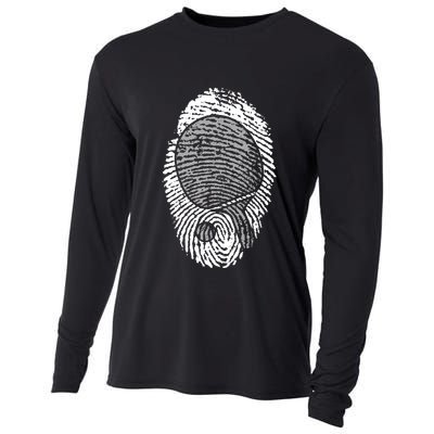 Table Tennis Fingerprint Ping Pong Table Tennis Player Cooling Performance Long Sleeve Crew