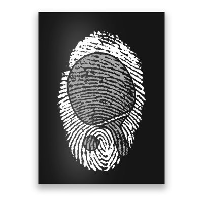 Table Tennis Fingerprint Ping Pong Table Tennis Player Poster