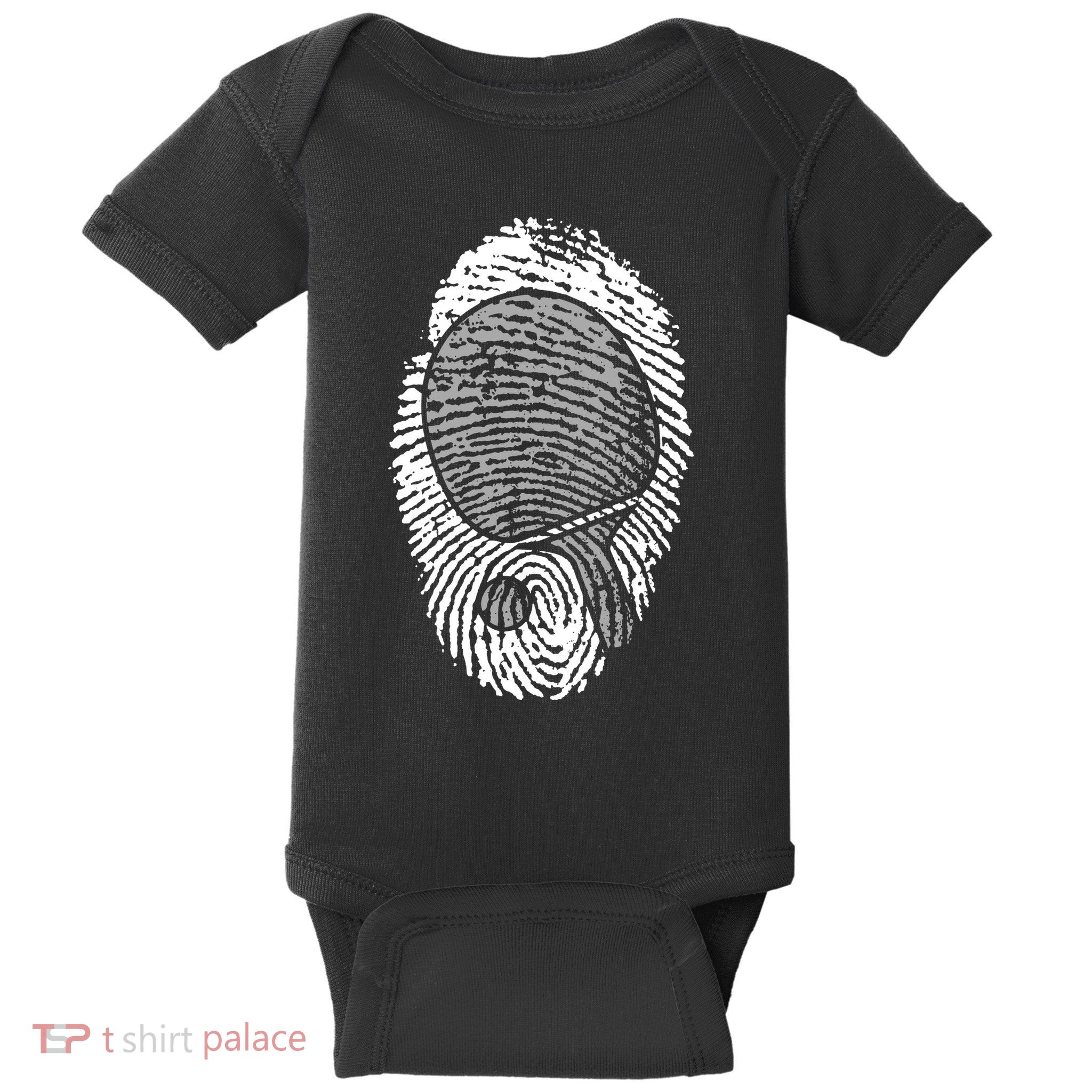 Table Tennis Fingerprint Ping Pong Table Tennis Player Baby Bodysuit