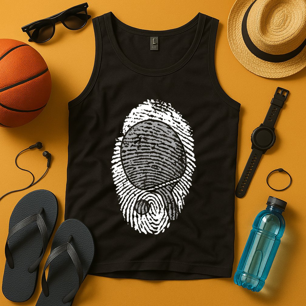 Table Tennis Fingerprint Ping Pong Table Tennis Player Tank Top