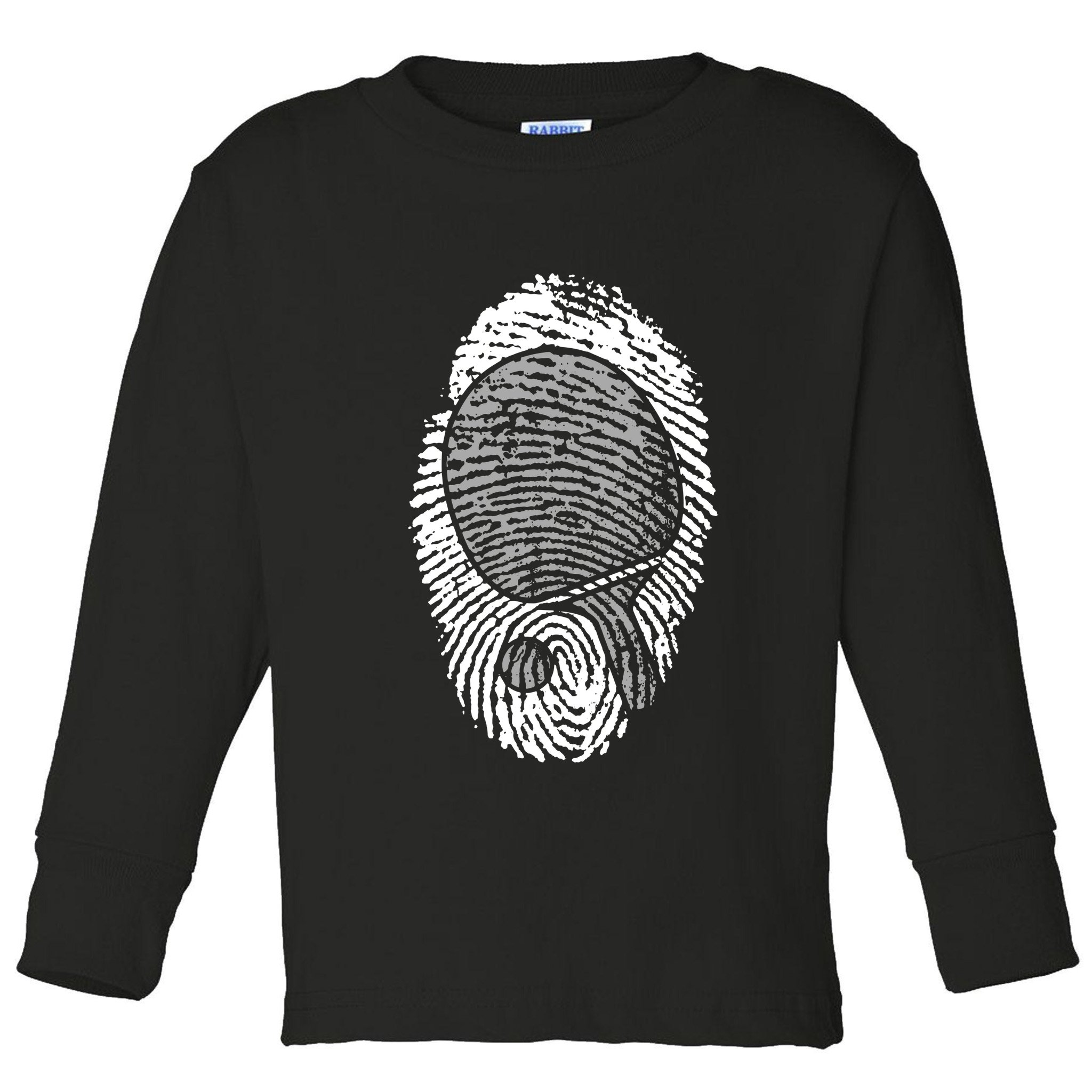 Table Tennis Fingerprint Ping Pong Table Tennis Player Toddler Long Sleeve Shirt