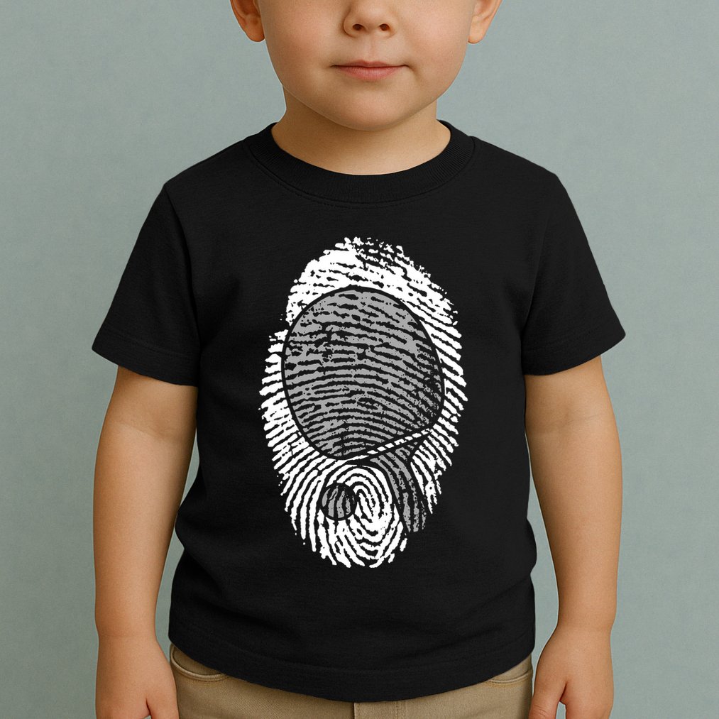 Table Tennis Fingerprint Ping Pong Table Tennis Player Toddler T-Shirt