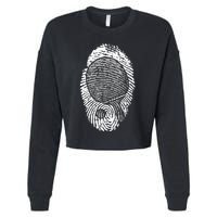 Table Tennis Fingerprint Ping Pong Table Tennis Player Cropped Pullover Crew