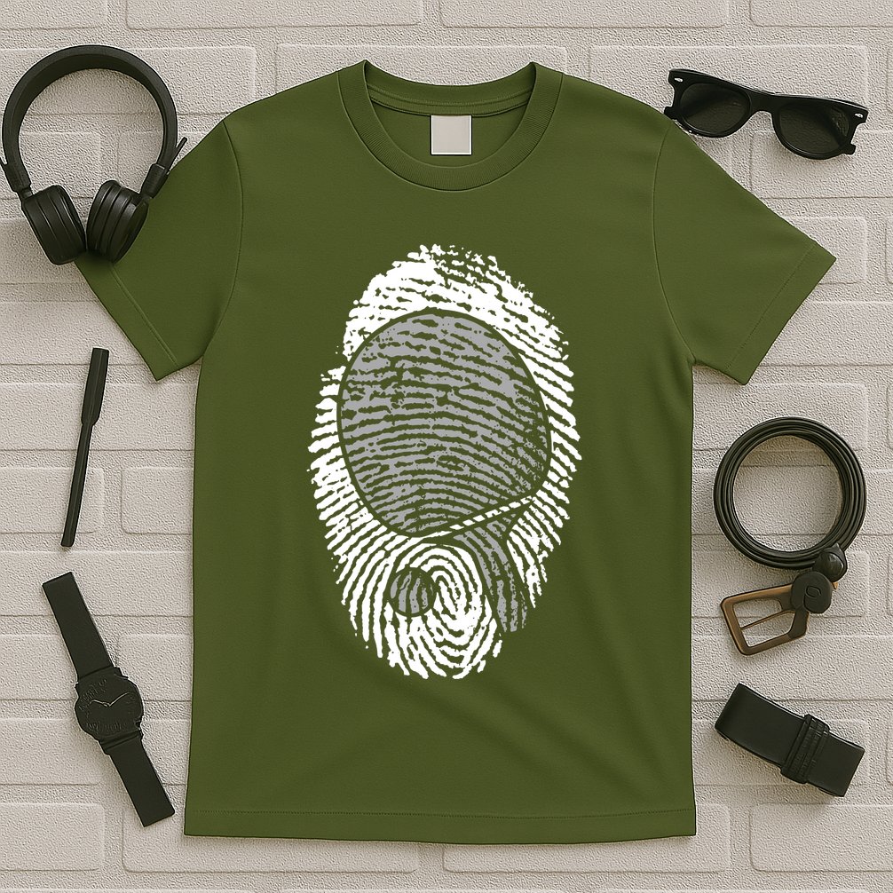 Table Tennis Fingerprint Ping Pong Table Tennis Player T-Shirt