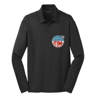 Tampon Tim Funny Patriotic Campaign Design Silk Touch Performance Long Sleeve Polo