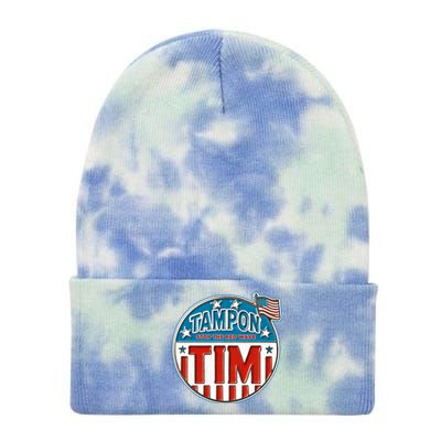 Tampon Tim Funny Patriotic Campaign Design Tie Dye 12in Knit Beanie