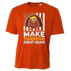 Turkey Trump Funny Gift Funny Make Thanksgiving Great Again Flag Gift Cooling Performance Crew T-Shirt