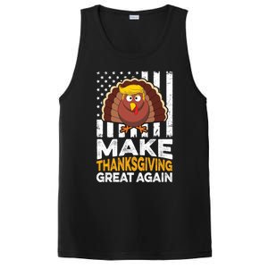 Turkey Trump Funny Gift Funny Make Thanksgiving Great Again Flag Gift PosiCharge Competitor Tank