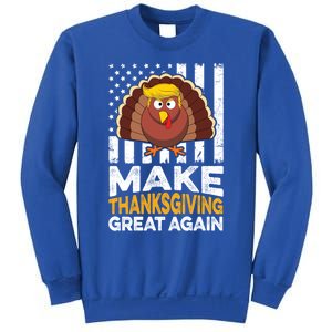 Turkey Trump Funny Gift Funny Make Thanksgiving Great Again Flag Gift Sweatshirt