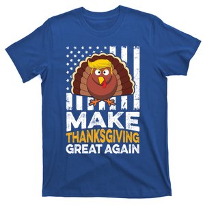 Turkey Trump Funny Gift Funny Make Thanksgiving Great Again Flag Gift T-Shirt