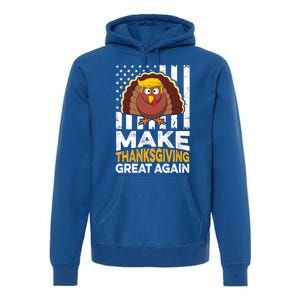 Turkey Trump Funny Gift Funny Make Thanksgiving Great Again Flag Gift Premium Hoodie