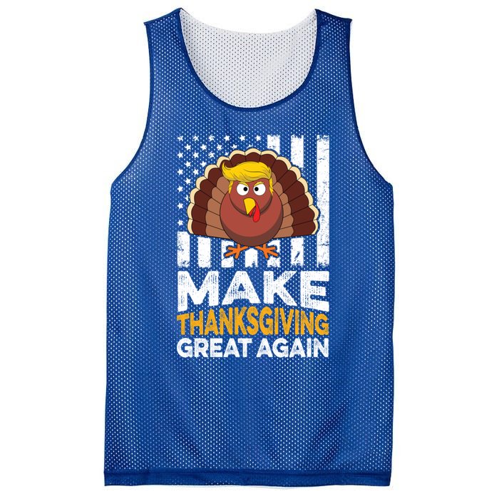 Turkey Trump Funny Gift Funny Make Thanksgiving Great Again Flag Gift Mesh Reversible Basketball Jersey Tank