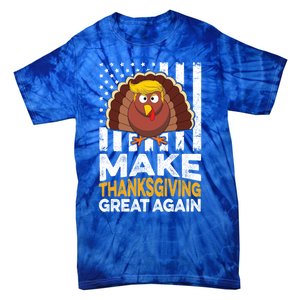 Turkey Trump Funny Gift Funny Make Thanksgiving Great Again Flag Gift Tie-Dye T-Shirt