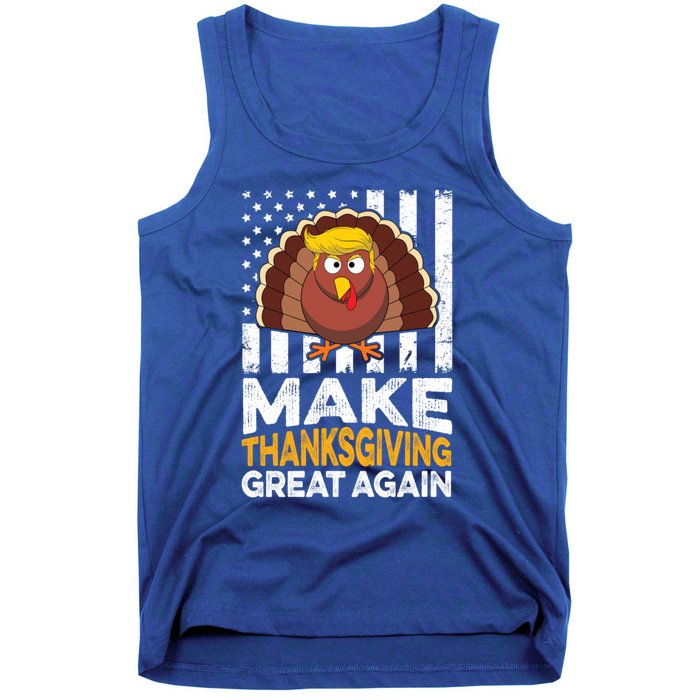 Turkey Trump Funny Gift Funny Make Thanksgiving Great Again Flag Gift Tank Top