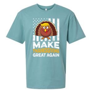 Turkey Trump Funny Gift Funny Make Thanksgiving Great Again Flag Gift Sueded Cloud Jersey T-Shirt