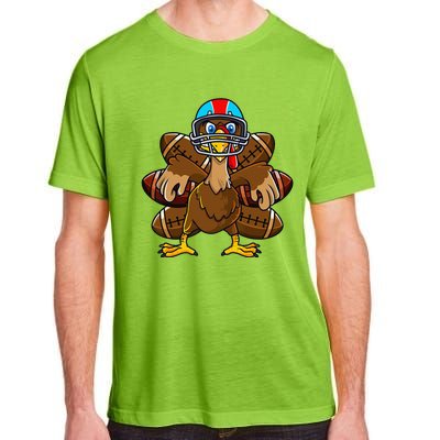 Thanksgiving Turkey Football Player Funny Adult ChromaSoft Performance T-Shirt