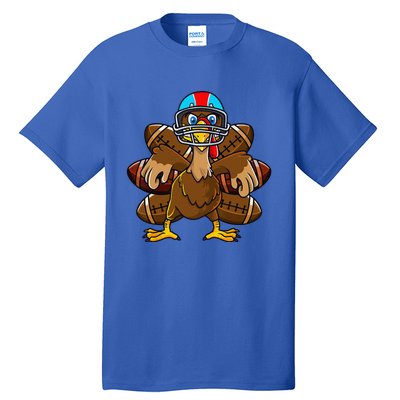 Thanksgiving Turkey Football Player Funny Tall T-Shirt