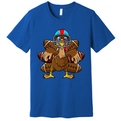 Thanksgiving Turkey Football Player Funny Premium T-Shirt