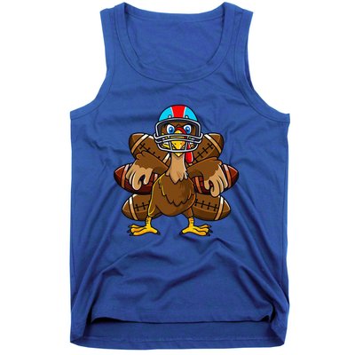 Thanksgiving Turkey Football Player Funny Tank Top