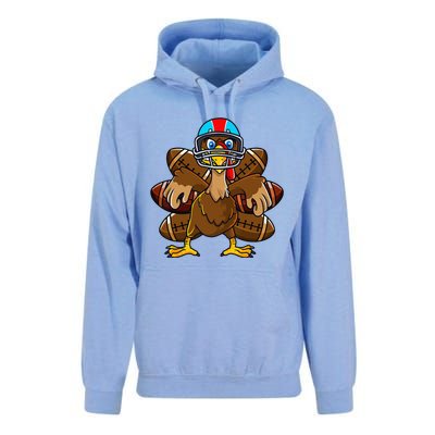 Thanksgiving Turkey Football Player Funny Unisex Surf Hoodie