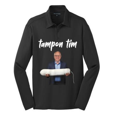 Tampon Tim Funny Tim Walz Joke Silk Touch Performance Long Sleeve Polo