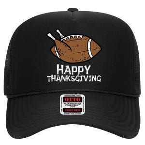 Thanksgiving Turkey Football Sports Celebration High Crown Mesh Back Trucker Hat