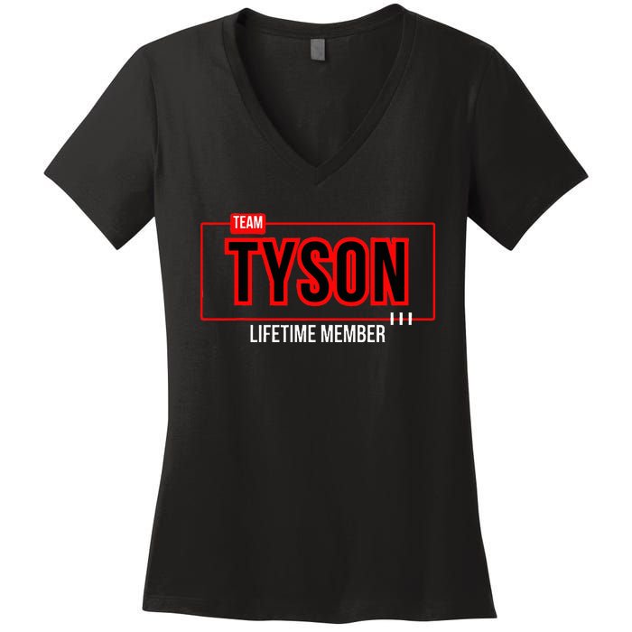 Team Tyson Family Personalized Name Vintage Tyson Women's V-Neck T-Shirt