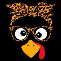 Thanksgiving Turkey Face Leopard Print Glasses Autumn Fall 16 in Basic Backpack