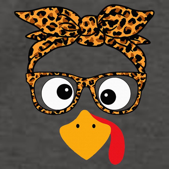 Thanksgiving Turkey Face Leopard Print Glasses Autumn Fall Vector Backpack
