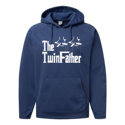 The TwinFather Funny Father Of Twins Funny Dad Fathers Day Gift Performance Fleece Hoodie