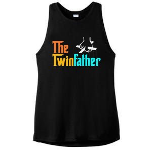 The TwinFather Funny Father Of Twins Funny Dad Fathers Day Ladies PosiCharge Tri-Blend Wicking Tank