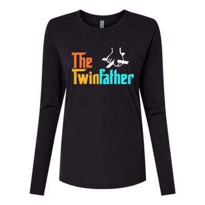 The TwinFather Funny Father Of Twins Funny Dad Fathers Day Womens Cotton Relaxed Long Sleeve T-Shirt