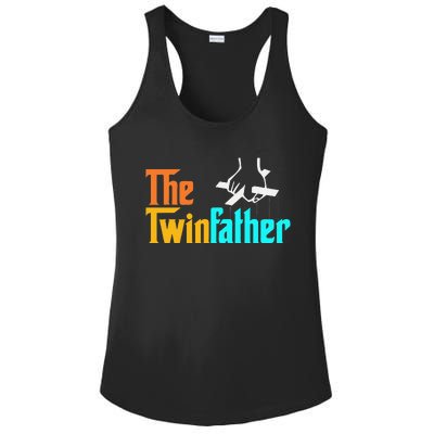 The TwinFather Funny Father Of Twins Funny Dad Fathers Day Ladies PosiCharge Competitor Racerback Tank