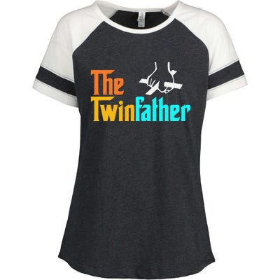 The TwinFather Funny Father Of Twins Funny Dad Fathers Day Enza Ladies Jersey Colorblock Tee