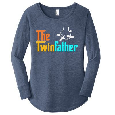 The TwinFather Funny Father Of Twins Funny Dad Fathers Day Women's Perfect Tri Tunic Long Sleeve Shirt