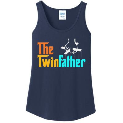 The TwinFather Funny Father Of Twins Funny Dad Fathers Day Ladies Essential Tank