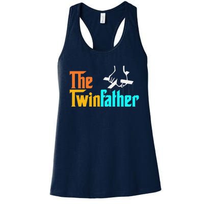 The TwinFather Funny Father Of Twins Funny Dad Fathers Day Women's Racerback Tank