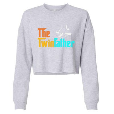 The TwinFather Funny Father Of Twins Funny Dad Fathers Day Cropped Pullover Crew